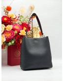 COACH MOLLIE BUCKET SHOULDER & CROSSBODY BAG IN BLACK PEBBLED LEATHER