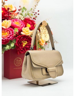 COACH CODY FLAP SHOULDER & CROSSBODY BAG IN BEIGE PEBBLED LEATHER