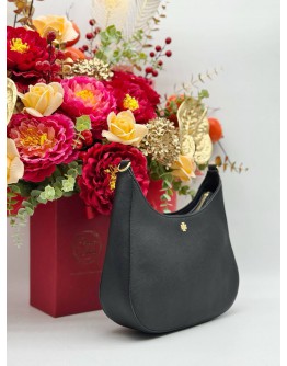 TORY BURCH EMERSON CROSSBODY BAG IN BLACK COWHIDE LEATHER