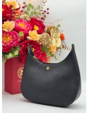 TORY BURCH EMERSON CROSSBODY BAG IN BLACK COWHIDE LEATHER
