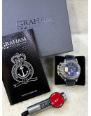 GRAHAM CHRONOFIGHTER VINTAGE GOLD EMERGENCY BLUE EDITION DIAL INALID WITH 1G 999 GOLD BAR REF 2CVAS.U20A 44MM AUTOMATIC WATCH
