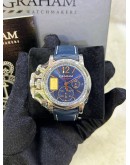 GRAHAM CHRONOFIGHTER VINTAGE GOLD EMERGENCY BLUE EDITION DIAL INALID WITH 1G 999 GOLD BAR REF 2CVAS.U20A 44MM AUTOMATIC WATCH