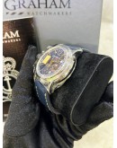 GRAHAM CHRONOFIGHTER VINTAGE GOLD EMERGENCY BLUE EDITION DIAL INALID WITH 1G 999 GOLD BAR REF 2CVAS.U20A 44MM AUTOMATIC WATCH