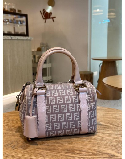 FENDI ZUCCHINO CANVAS MINI BOSTON BAG
