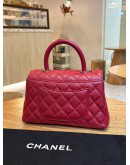 CHANEL SMALL COCO HANDLE QUILTED CAVIAR LEATHER IN RED & GOLD HARDWARE