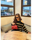 CHANEL SMALL COCO HANDLE QUILTED CAVIAR LEATHER IN RED & GOLD HARDWARE