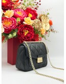 KATE SPADE CAREY SMALL FLAP SHOULDER BAG IN BLACK CALFSKIN LEATHER