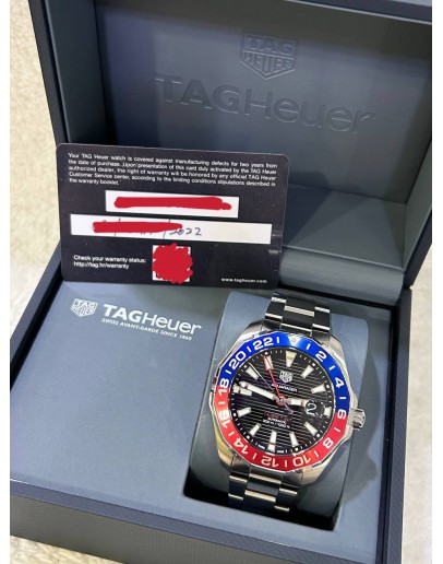 TAG HEUER AQUARACER PEPSI REF WAY201F BLACK DIAL 43MM AUTOMATIC WATCH