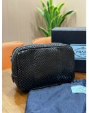 PRADA WATERSNAKE MINI CAMERA BAG IN BLACK SHINNY PYTHON LEATHER 