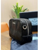 PRADA WATERSNAKE MINI CAMERA BAG IN BLACK SHINNY PYTHON LEATHER 