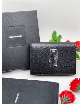 (BRAND NEW) YSL SAINT LAURENT GRAINED CALF LEATHER CARD HOLDER 