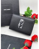 (BRAND NEW) YSL SAINT LAURENT GRAINED CALF LEATHER CARD HOLDER 