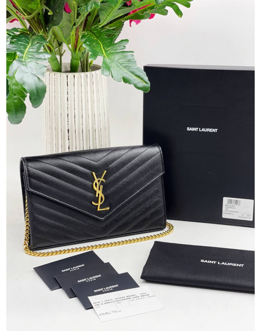 YSL Saint Laurent envelope chain wallet handbag new with tags in