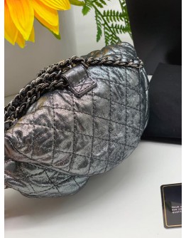 CHANEL MINI SILVER SPLIT ZIP BACKPACK 