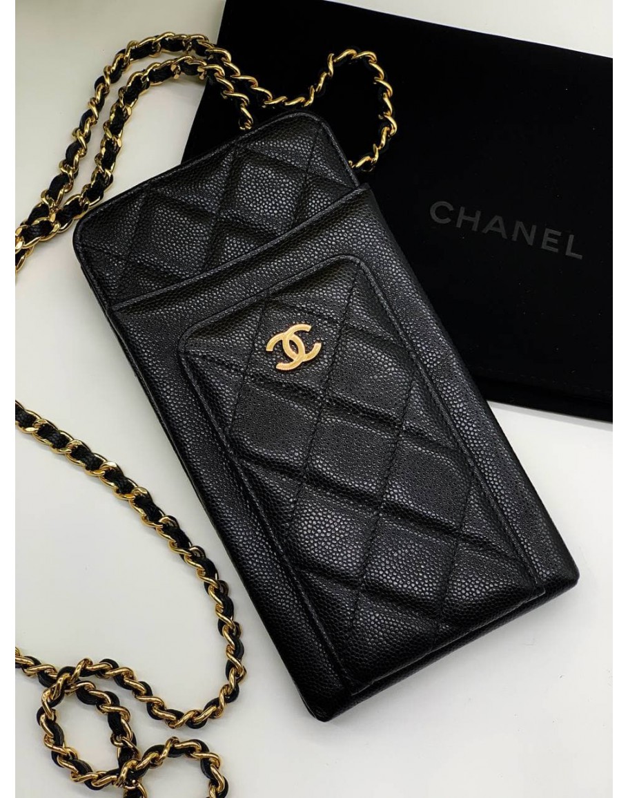 SOLD) CHANEL PHONE BAG WITH CHAIN