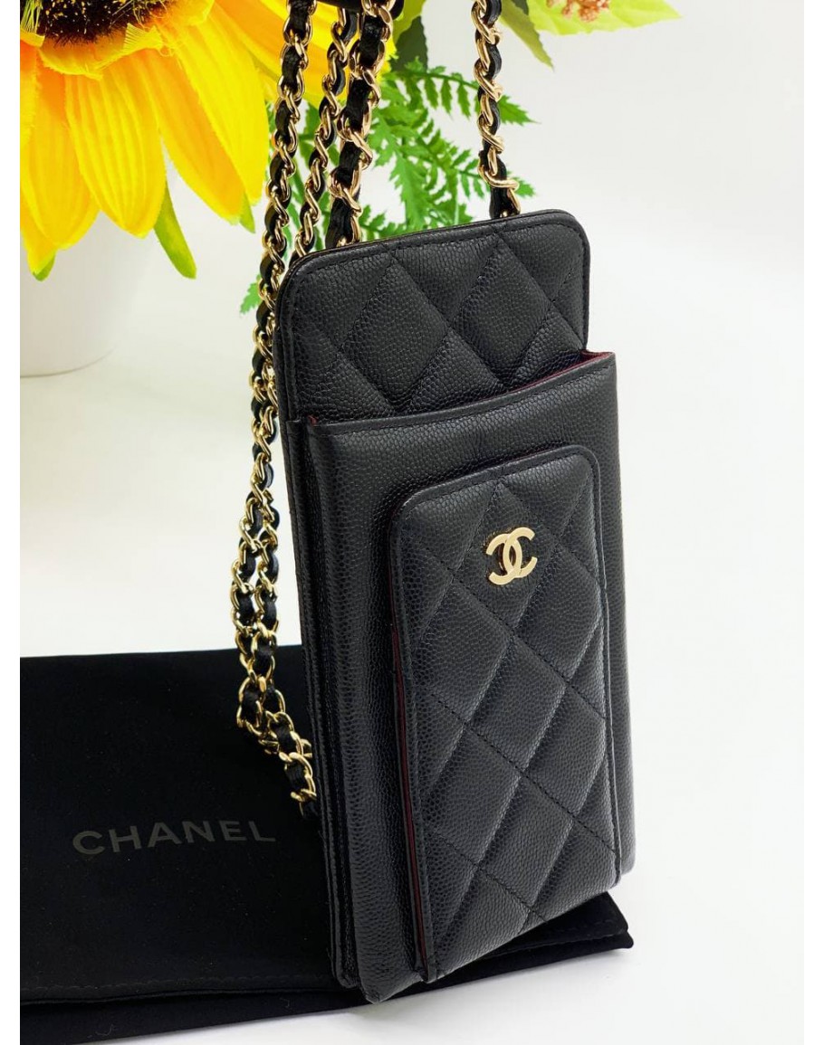 SOLD) CHANEL PHONE BAG WITH CHAIN