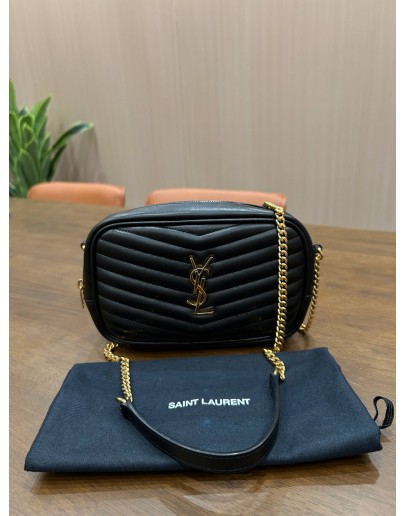 YVES SAINT LAURENT THE SAINT LAURENT LOU QUILTED LEATHER CHAIN BAG 