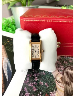 CARTIER TANK AMERICAINE 18K GOLD 19 X 34MM QUARTZ